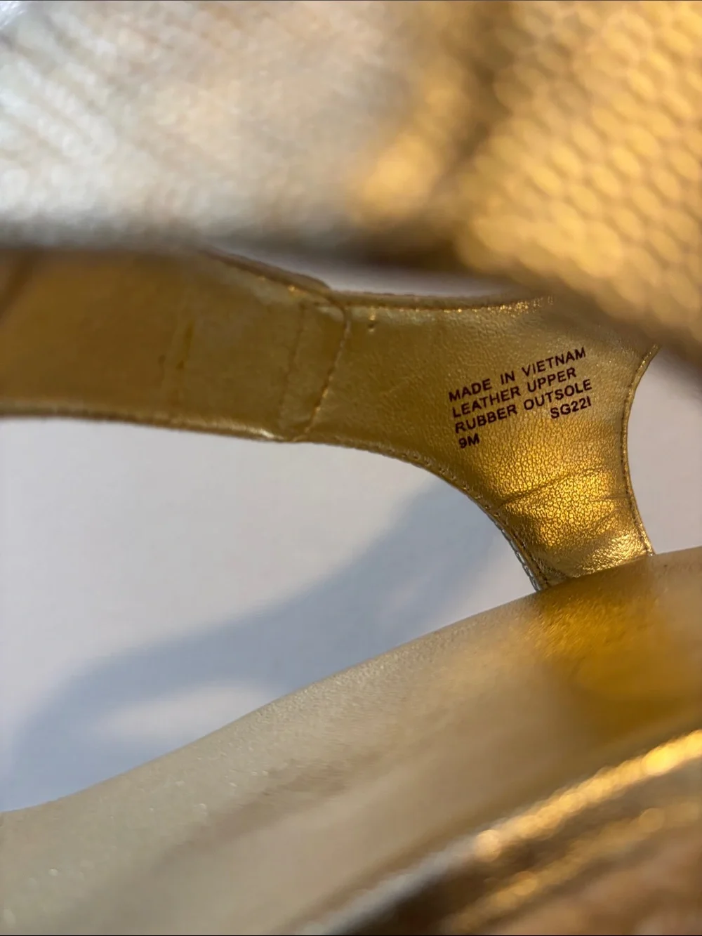 Michael Kors Gold Metallic Wedge Thong Sandals
